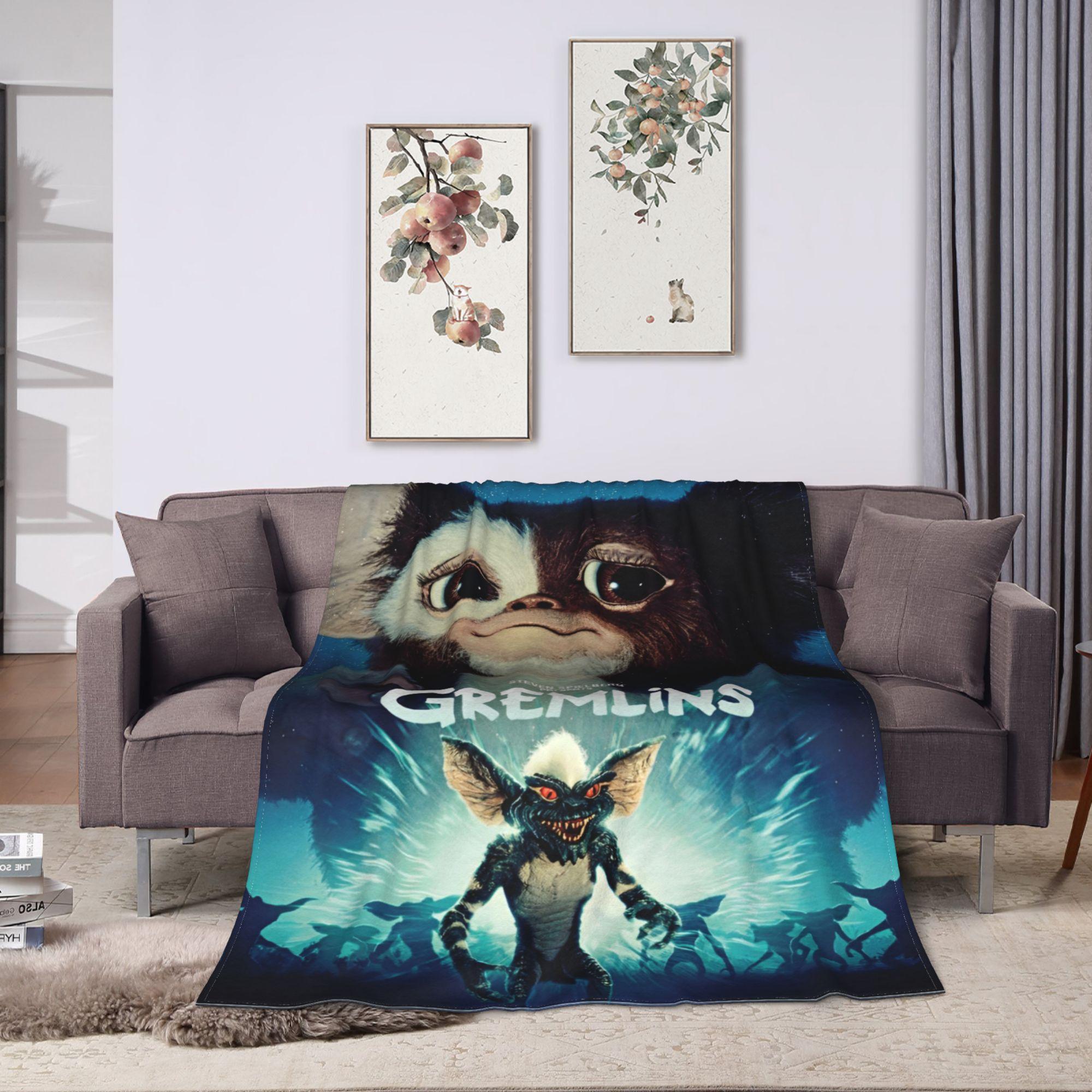 Gizmo Mogwai Monster Gremlins Blankets Camping Flannel Throw Blanket For Outdoor Soft Custom Quality Bedspread Gift Idea 75X95CM
