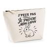 Toiletry Bag - PLANETEE - I Can't Minimalist - 100% Beige Cotton - 3 L (28×19×9 Cm) - Metal Zipper