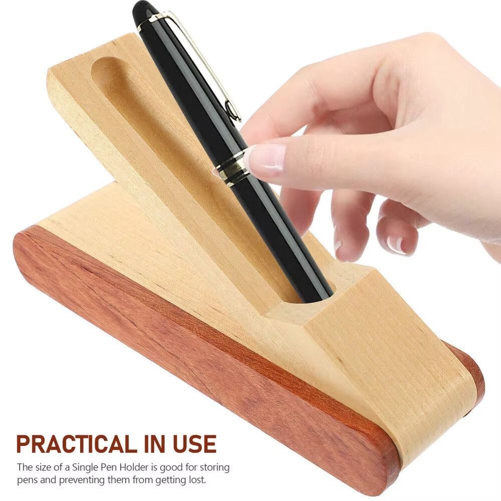 Foldable Wooden Pen Holder Desk Organizer Wooden Pen Box Pen Display Stand Collection Box