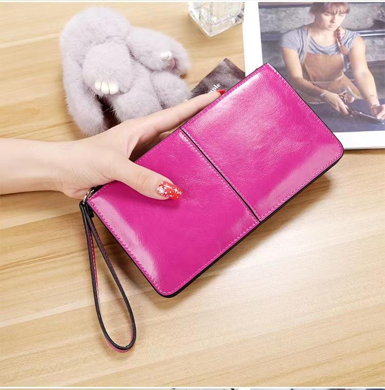 Women's Long Zipper Wallet Clutch with Multi-Card Slots & Large Capacity Wristlet