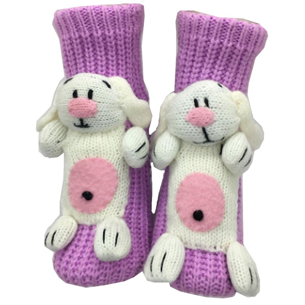 Meias Femininas 3D de Desenho Animado Grossas de Lã, Meias de Chão para Adultos, Meias de Natal