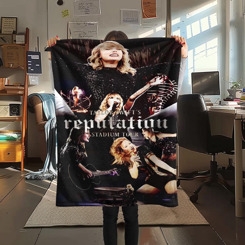 

1Pc Taylor Print Flannel Blanket, High quality Comfortable for All Seasons, Home Decor, Warmth and Comfort, Perfect for Gifts 80cm x 120cm