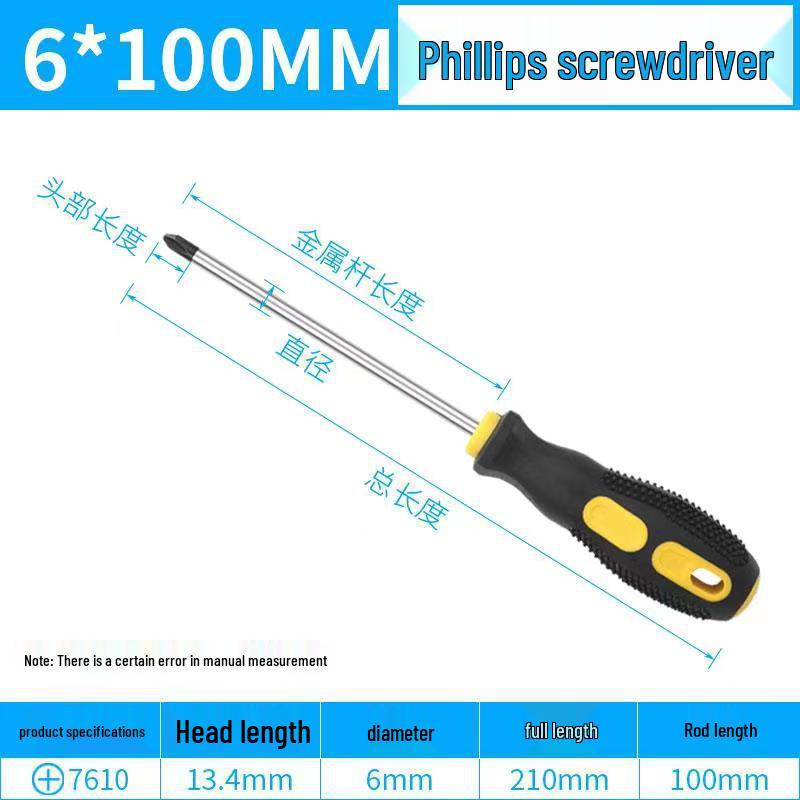 8-Inch Extra Long Phillips & Slotted Screwdriver Set—Hammerable Household Hardware Tools