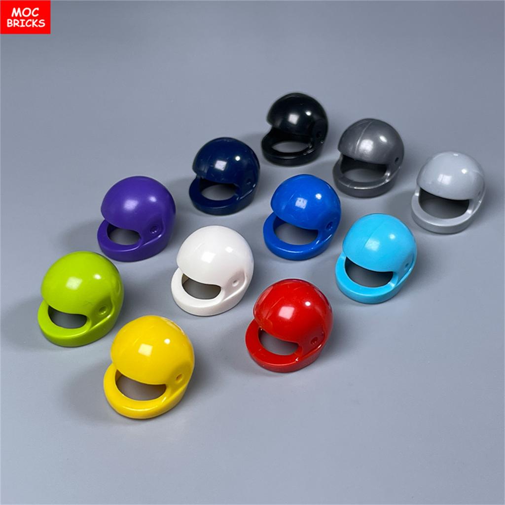 MOC Blocks 30006 30124 88415 2446 2447 Motorcycle Helmet Visor Action Figure Wear Construction Bricks Toy Kids Gift Idea