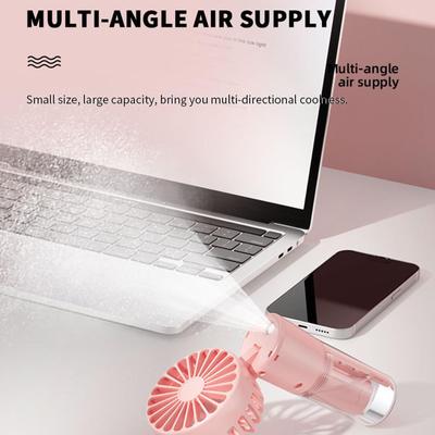 Water Mist Fan Handheld Rechargeable Spray Fan Portable Cooling Fan with Ergonomic Handle for Outdoor Summer Travel Beach