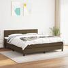 Box Spring Bed with Mattress Dark Brown 160x200 cm Fabric