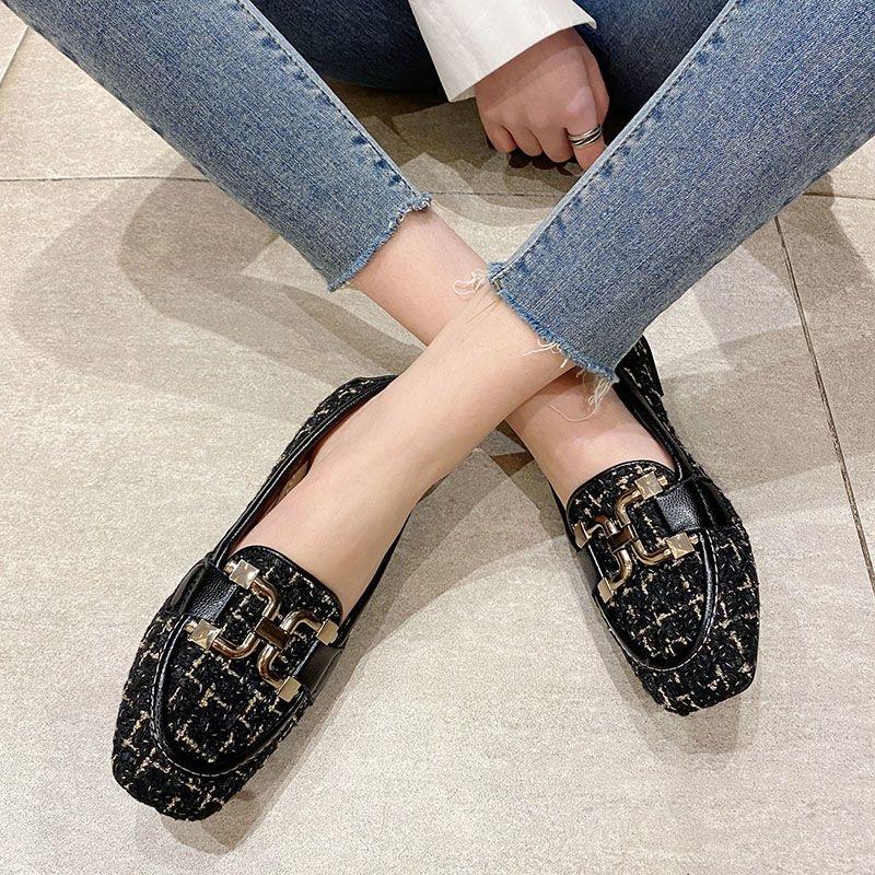 2025 Spring Autumn Shoes Women Flats Soft Fashion Brand Ladies Single Shoes Beige Black Blue Big Size 42