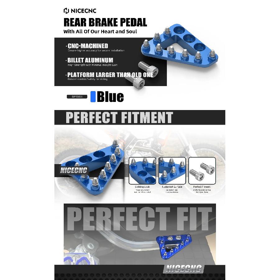 NICECNC For Sherco SE-R 300 SEF-R 300 SE-R 250 SEF-R 250 2014-2019 SEF-R 450 2015-2019 2018 2017 Rear Brake Pedal Step Tip Plate
