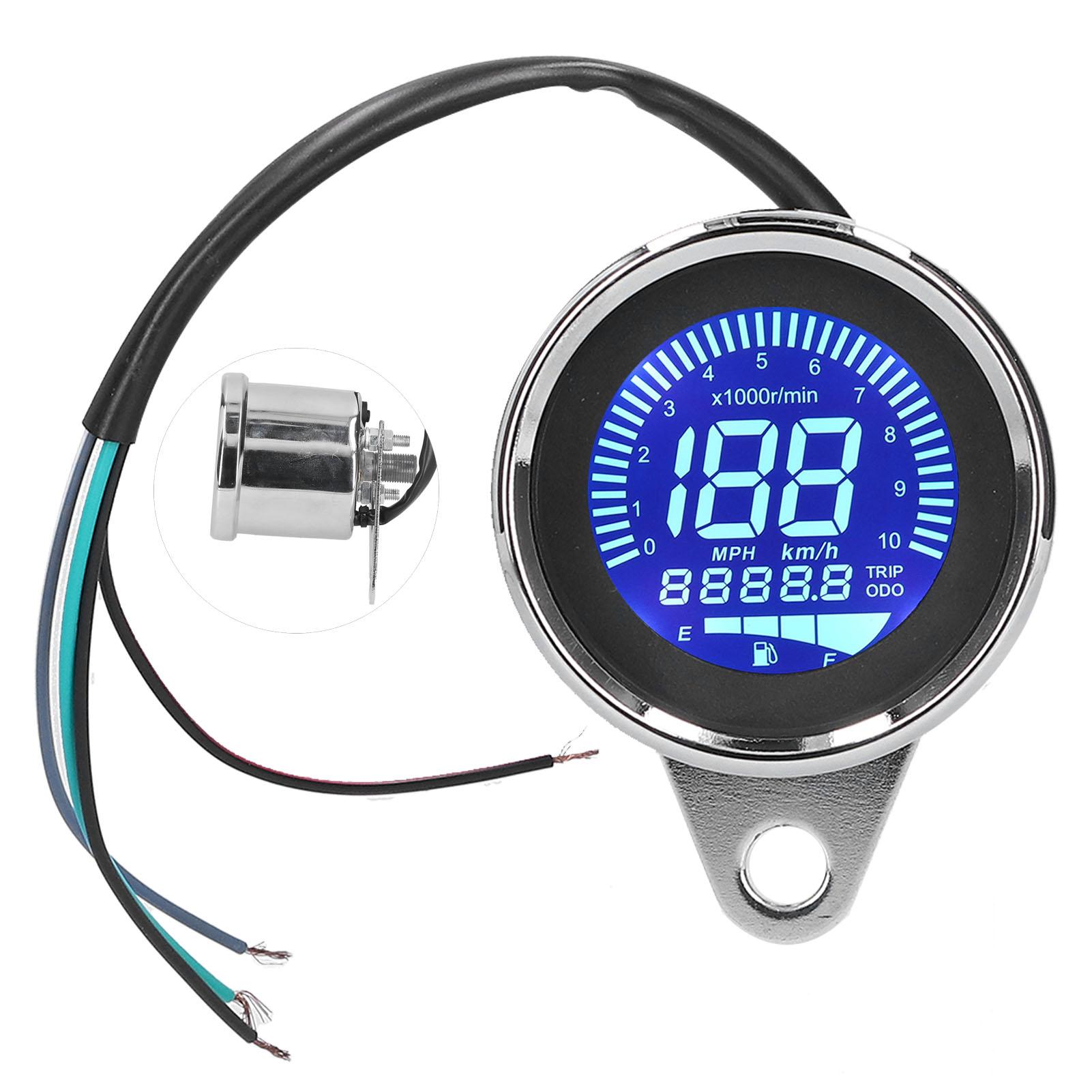 

Спидометр 0Цифровой светодиодный спидометр с ЖК-дисплеем 160 км/ч для мотоцикла 12 В постоянного тока, ретро-хромированный стиль