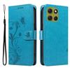 For Motorola Moto G86 5G/G86 Power 5G PU Leather Cases Flower Pattern Wallet Stand Phone Cover with Strap