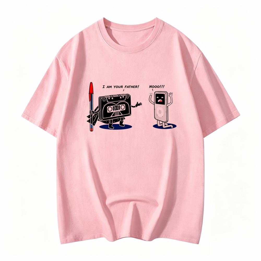 Fun Cassette Tape I Am Your Father Printed Unisex Clothes Hip Hop Tshirts Summer Casual Short Sleeve Streetwear T Shirt Clothes
