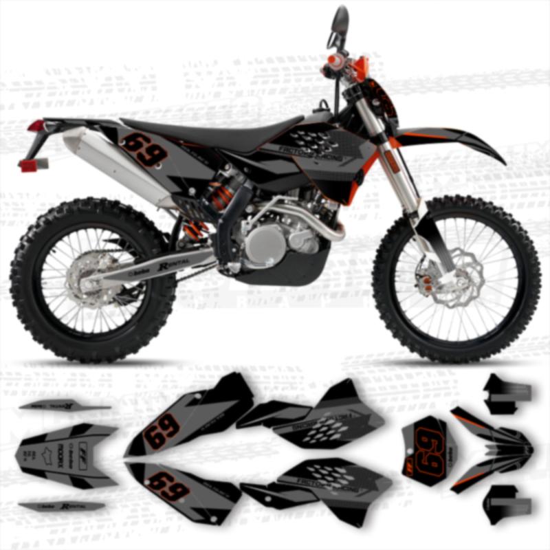 MCHMFG Motorcycle Graphics Background Decal Sticker for KTM SX SXF 2007 2008 2009 2010 EXC XCW 2008-2011 Number Name For SX SXF 07-10