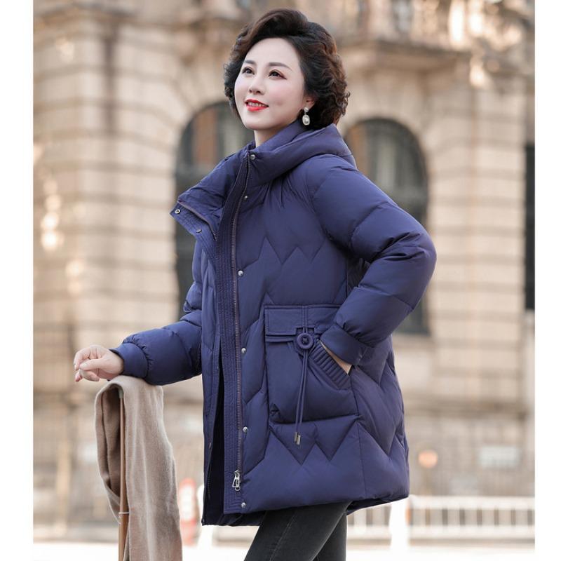 Chinese women's down jacket women's winter new middle-aged and elderly women's clothing medium and long warm mother clothing
