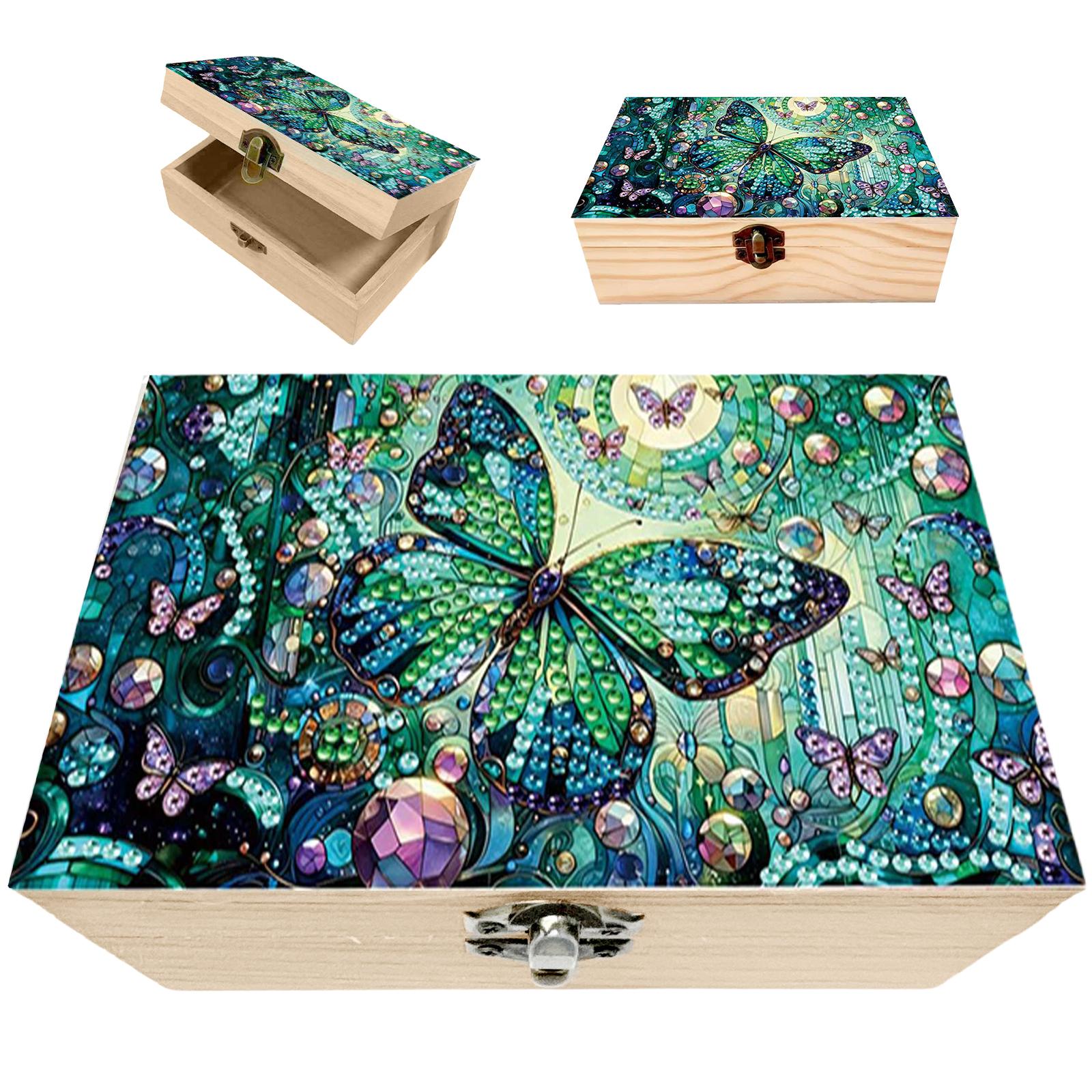 

5D DIY Diamond Art Partial Drill Handmade Storage Box Rhinestones Decorative Storage Box Crystal Storage Case Kit for Home Decor