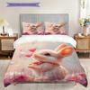 Rabbit Pattern Bedding Quilt Set Quilt Cover Pillowcase Home Decoration Birthday Gift (1 * duvet cover + 2 * pillowcase, without core)