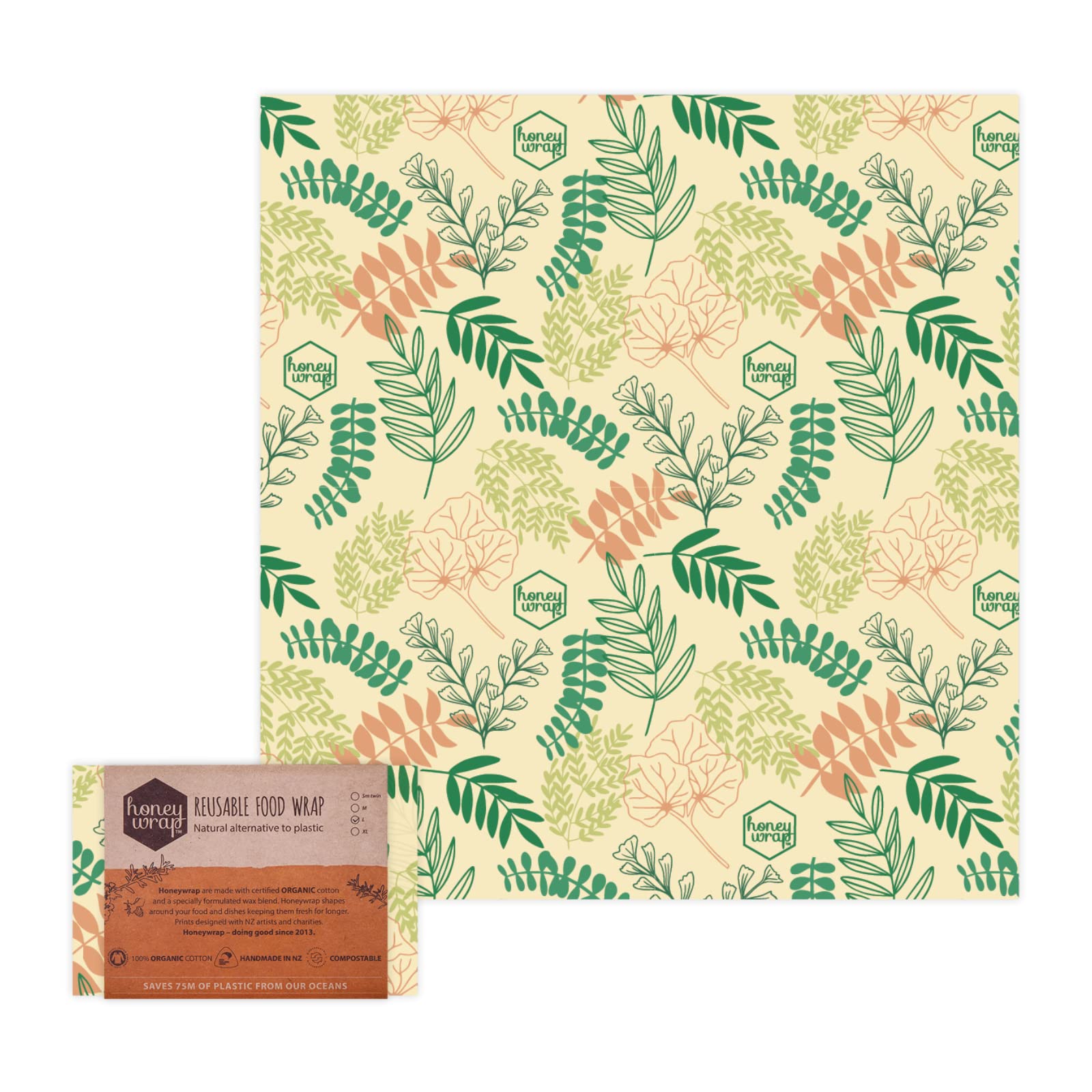 

Honeywrap Beeswax Eco Wrap L size 1 piece Botanical -