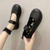 jk small leather shoes women's spring and autumn new British style retro single shoes flat bottom round head lace-up Korean version versatile student