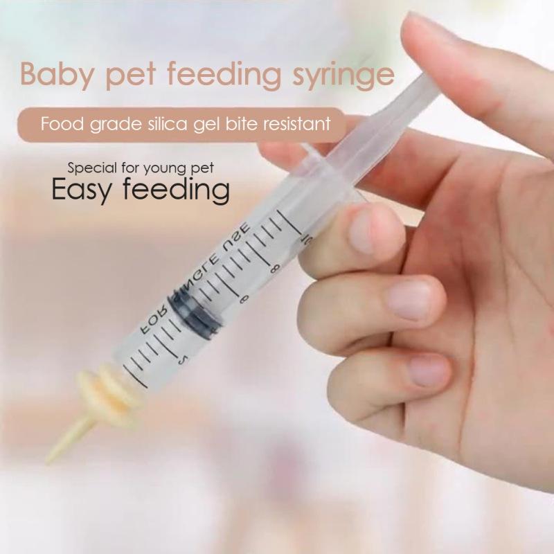 New Pet Syringe Feeder Small Large Plastic Syringe Nipple Clear Tubing Measuring Pet Milk Water Medical Dogs Cats Feeding Tools