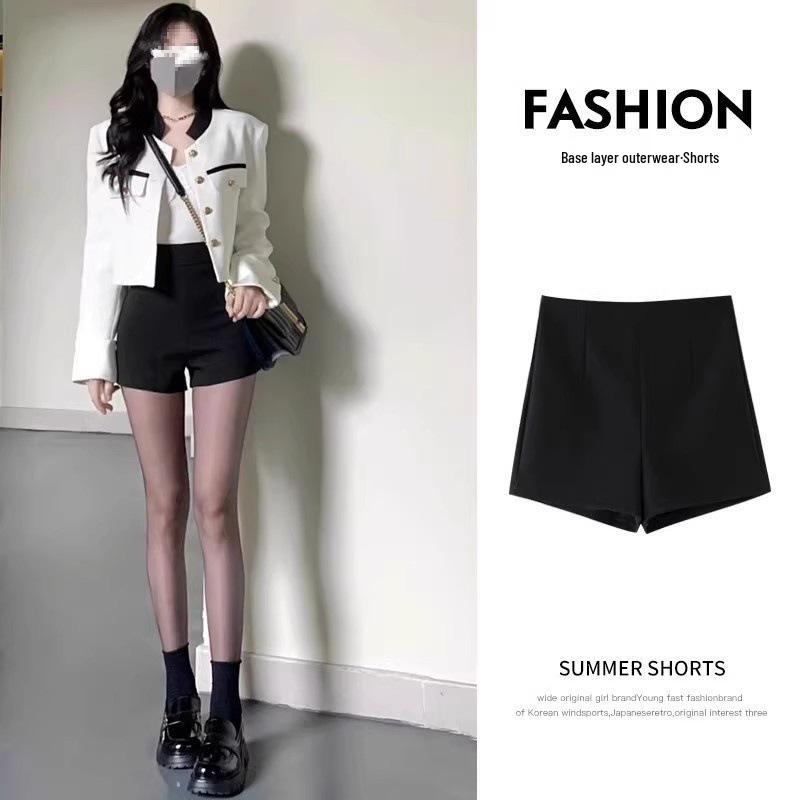 

Women s Slim Fit High Waist Black Stretch Shorts 4XL