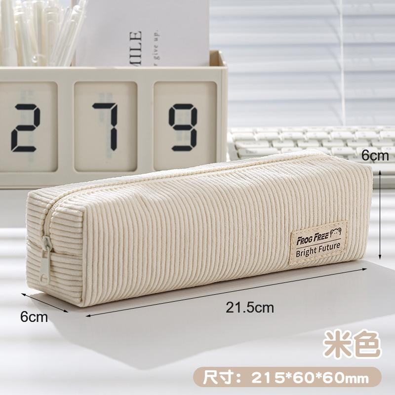 Cute Simple Corduroy Pencil Case Korean Style Mini Stationery Pouch For Girls 1pcs бежевый