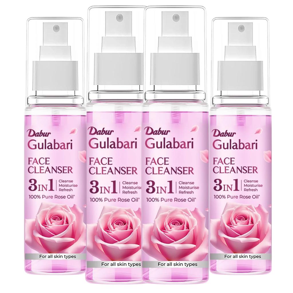 Dabur 4 X Gulabari Rose Glow Face Cleanser 100ml Gentle Hydrating Toner For All Skin Types