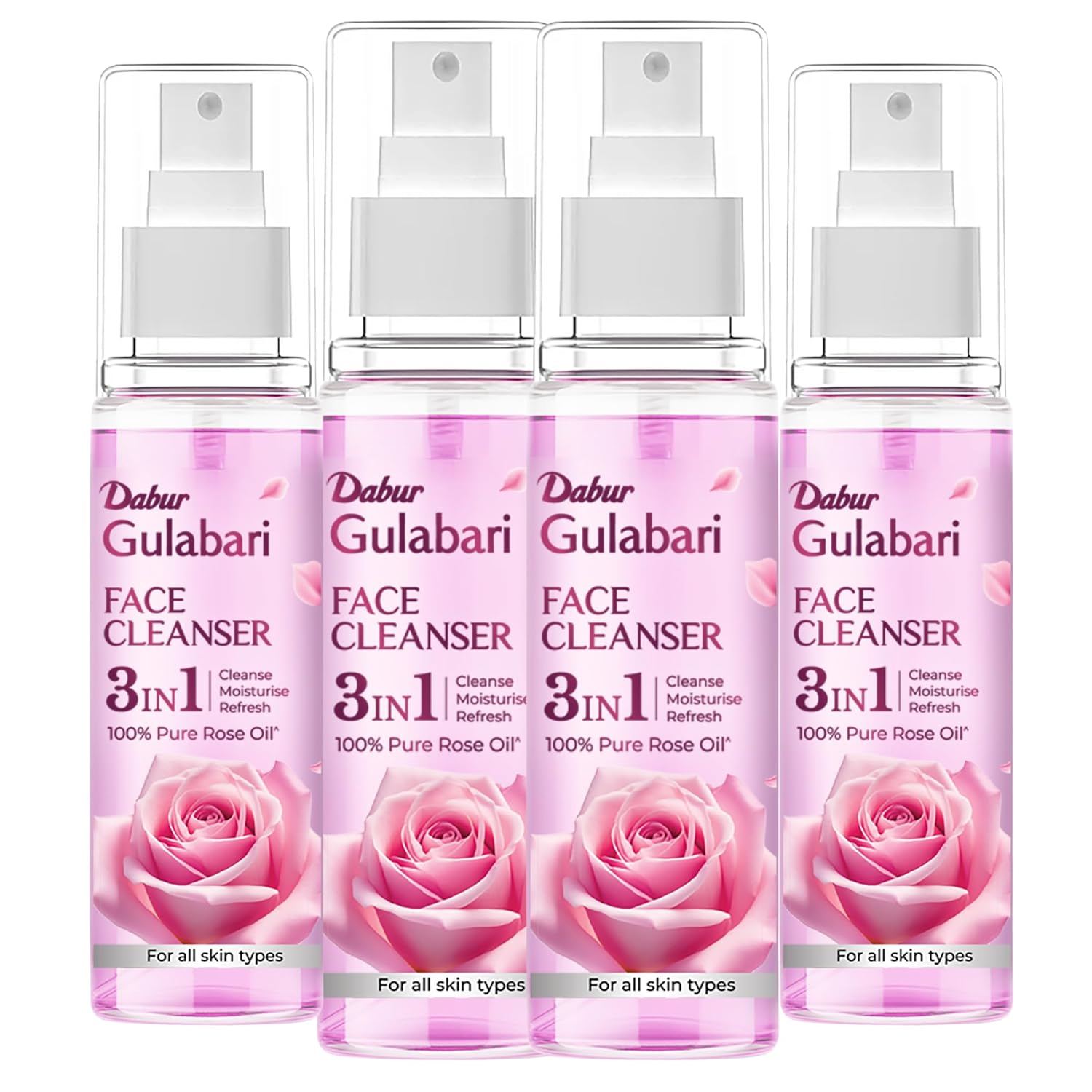 

Dabur Gulabari Rose Glow Очищающее средство для лица 400 мл Упаковка из 4 штук Мягкий увлажняющий тоник для всех типов кожи