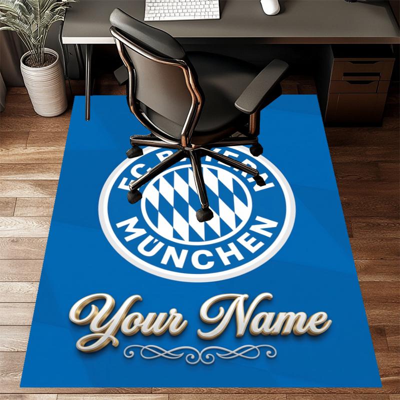 Custom Bayern Munich Mat Personalized Name, Polyester Washable Indoor Entryway Rug, Gift for Christmas, Easter, Thanksgiving Day