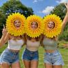 Sunflower Headband for Dance Performance Sports Event Party - Open Face Design for Kids and Adults