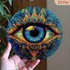 Vintage Round Metal Wall Art, Aluminum Eye Graphic Sign for Home Bar Cafe Decor