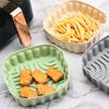 Square Silicone Air Fryer Liner with Handles Non-Stick Reusable Baking Mat for Oven & Microwave Dishwasher Safe Heat-Resistant Air Fryer