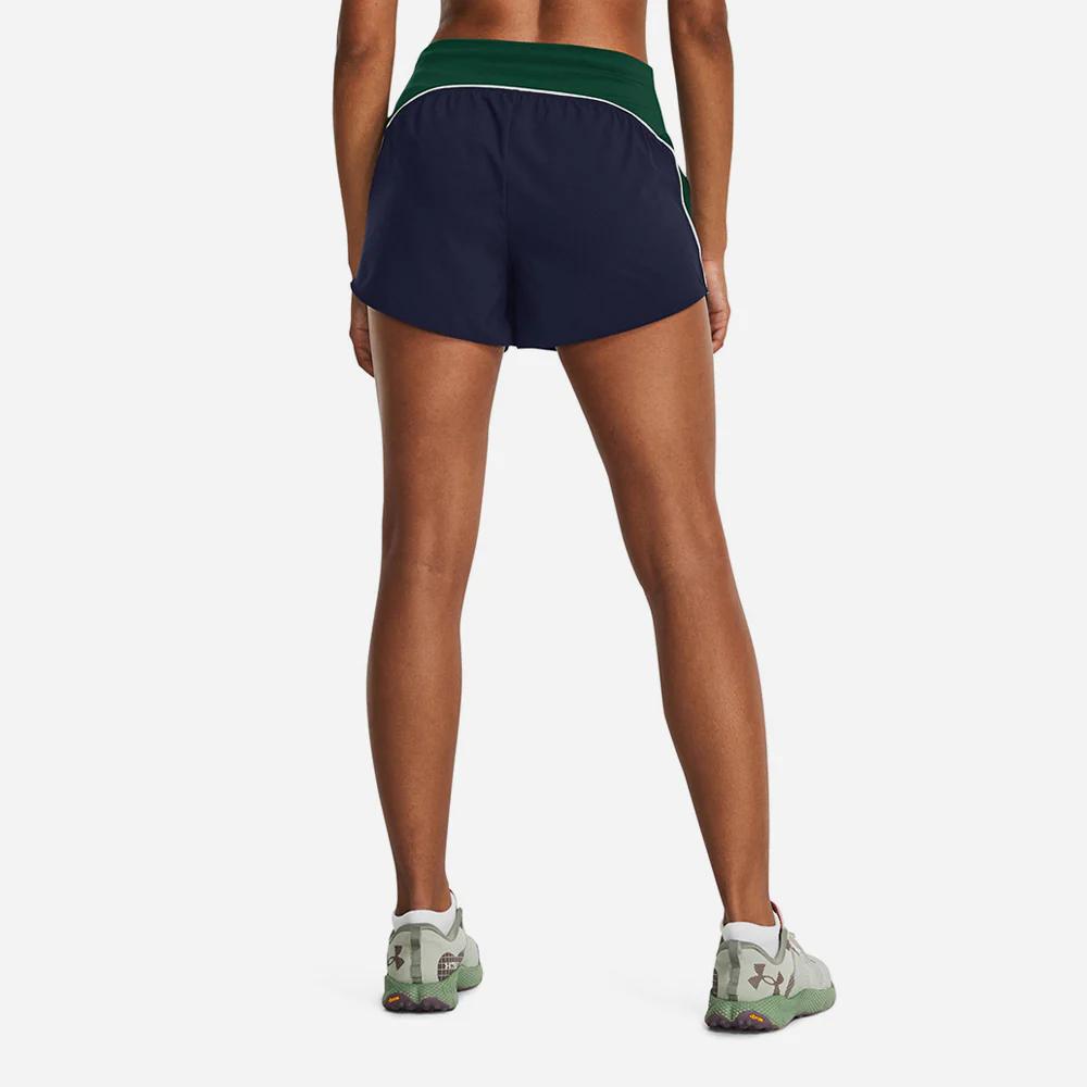 Under Armour Anywhere Color Block Elastic Waist Woven Lightweight Training Shorts Women Shorts Dark-Blue 1380418-410