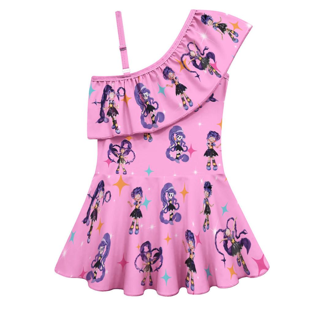 

20877 Kids Girls Lily Lovebraids Ruffle One-piece Swimsuit Swimwear 160cm