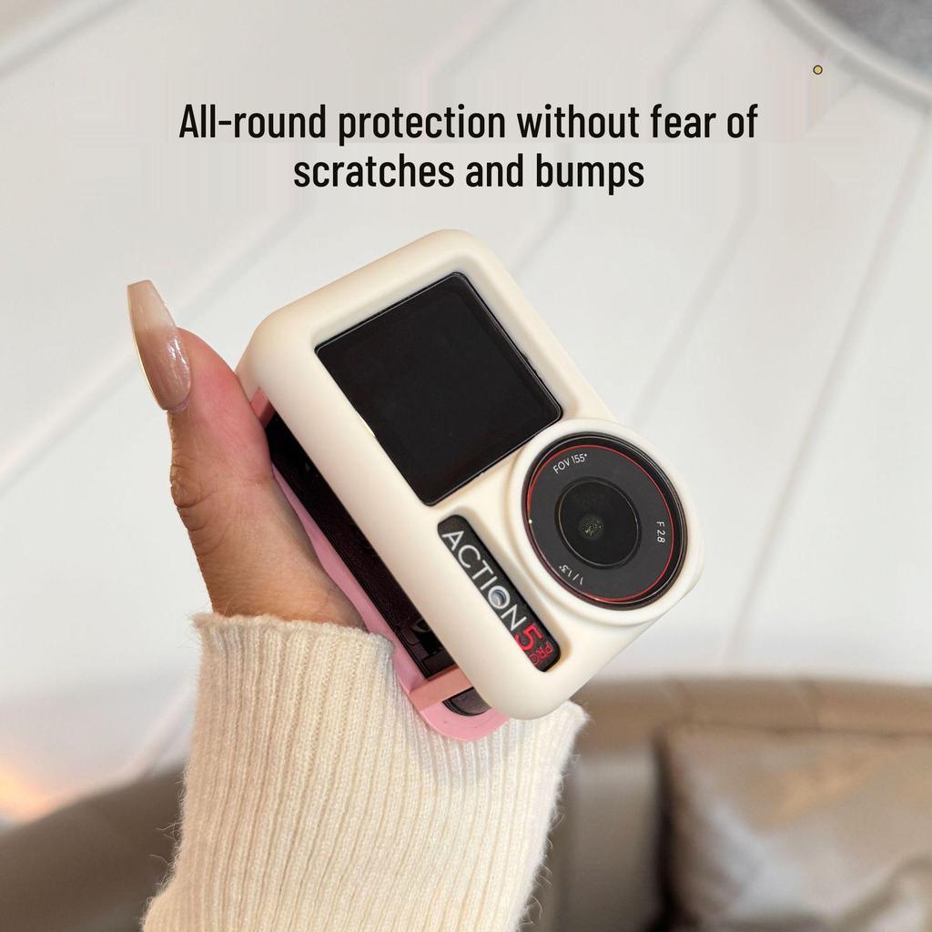 DJI ACTION 5 PRO Silicone Case & Lens Protector - Anti-Fall, Dustproof Sport Camera Accessory