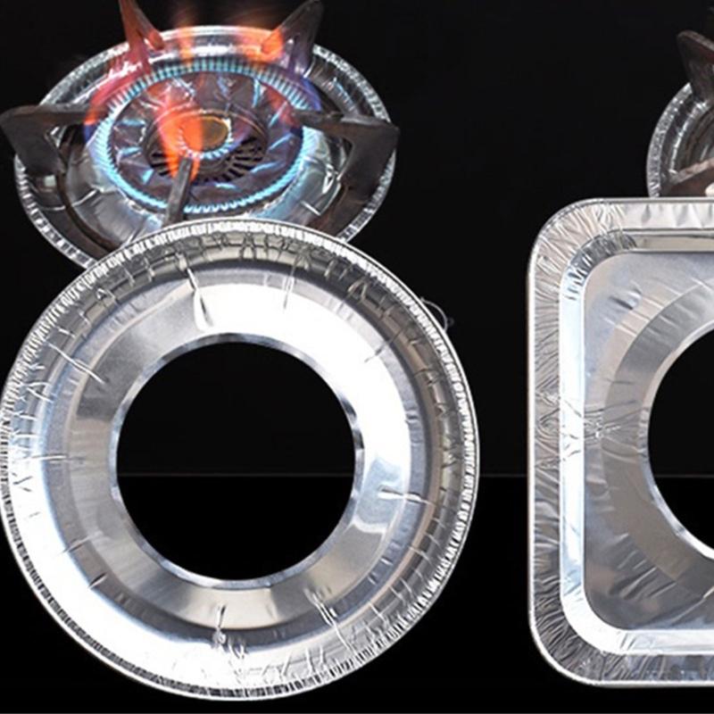 Stovetop Cover Aluminum Foils Liner Rounds/Square Stove Burners Cover Stove Protectors for Kitchen Gases StoveTop