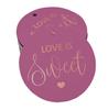 Inkdotpot 100 - Confezione da 100 etichette in carta stagnola color oro vero Love Is Sweet bomboniera da appendere
