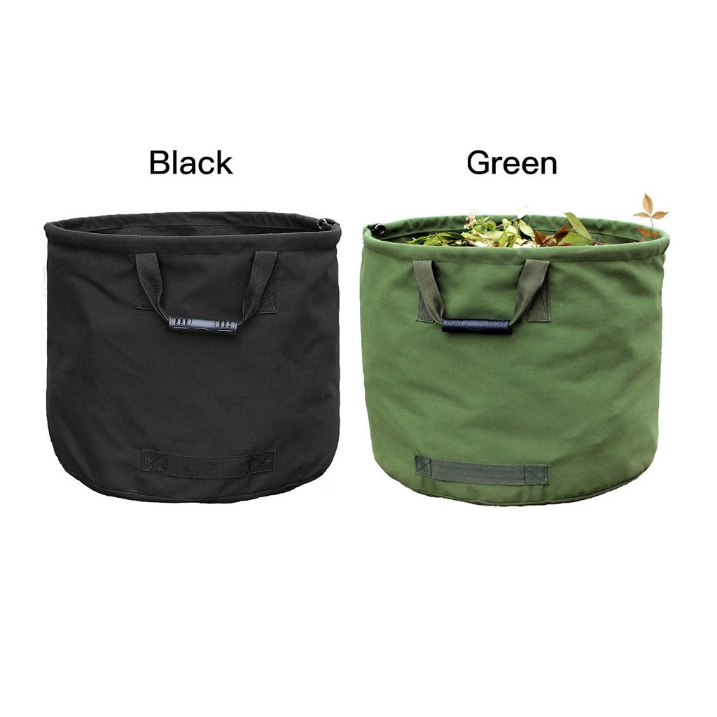 Canvas Leaf Storage Bag Reinforced Garden Leaf Compost Bag Reusable Heavy Duty for Garden Outdoor Use Black