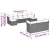 VidaXL Garden Lounge Set with Cushions 10 Pcs, Patio Sofas, Patio Furniture Set, Outdoor Furniture, Black 3218326