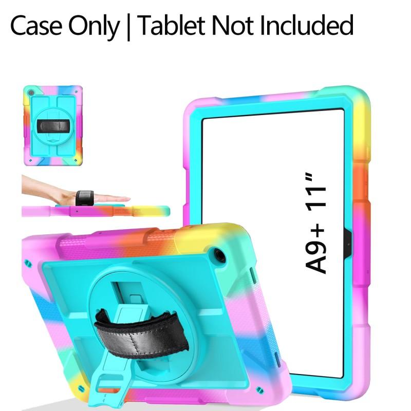 360 Rotating Tablet Case A9 Plus A11 Shockproof Anti-Slip Silicone Cover With Stand Magnetic Full Protection