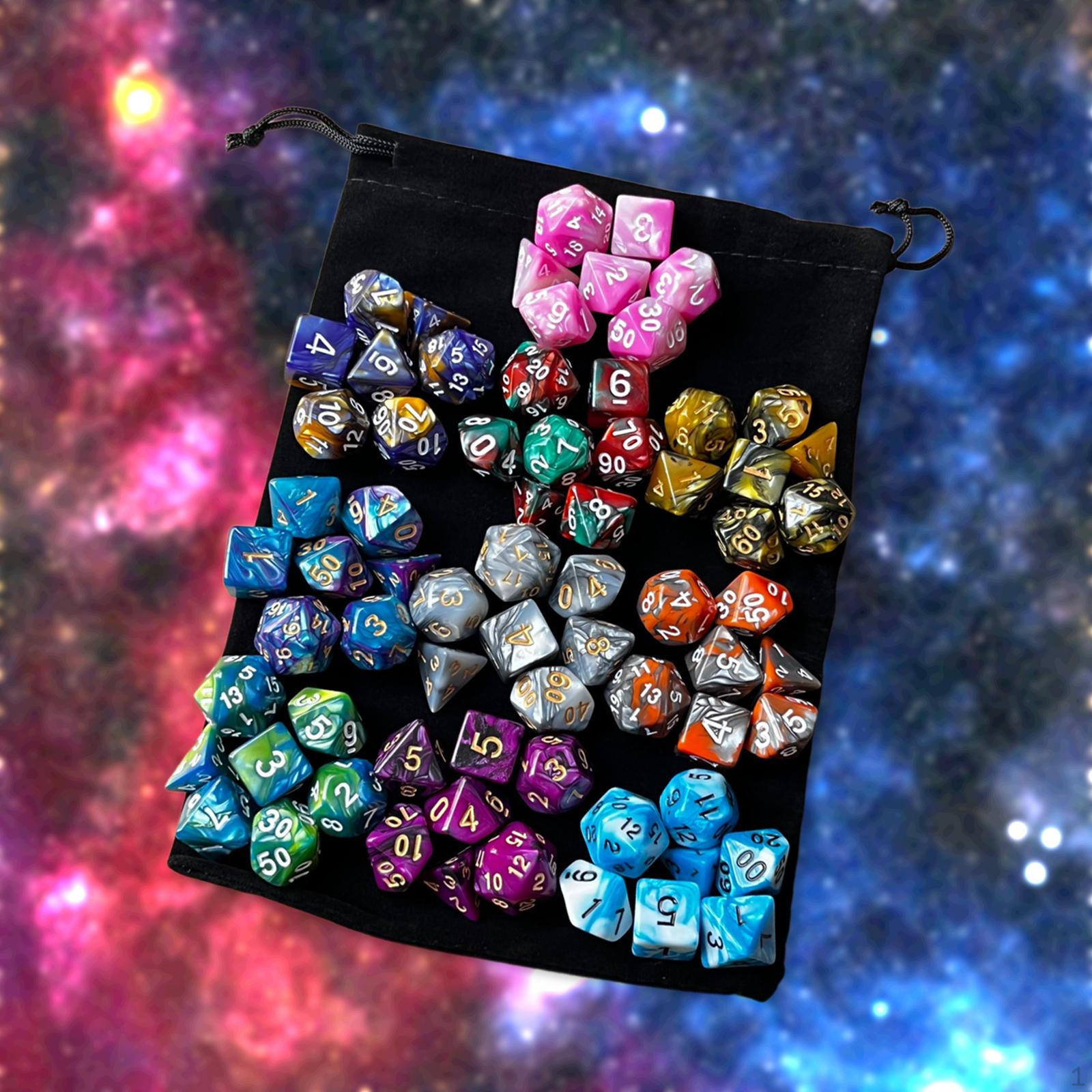 

Набір багатогранних кубиків із 70 штук. Барвистий портативний математичний підрахунок. Рольова іграшка. Настільна гра. Style B