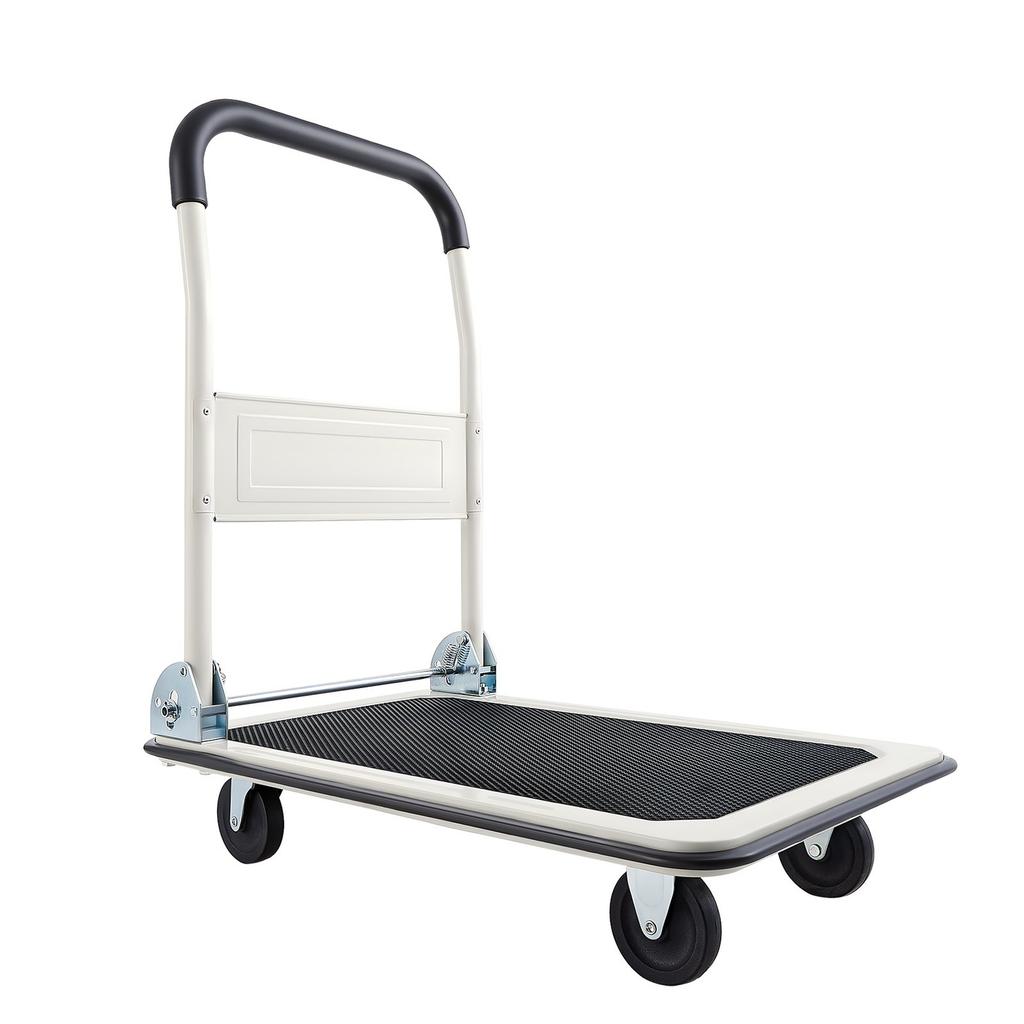 Foldable Push Cart Dolly, 149.69 Kg Capacity, Folding Platform Truck with Swivel Wheels, Moving Platform Hand Truck Flatbed Cart, Space Saving Push