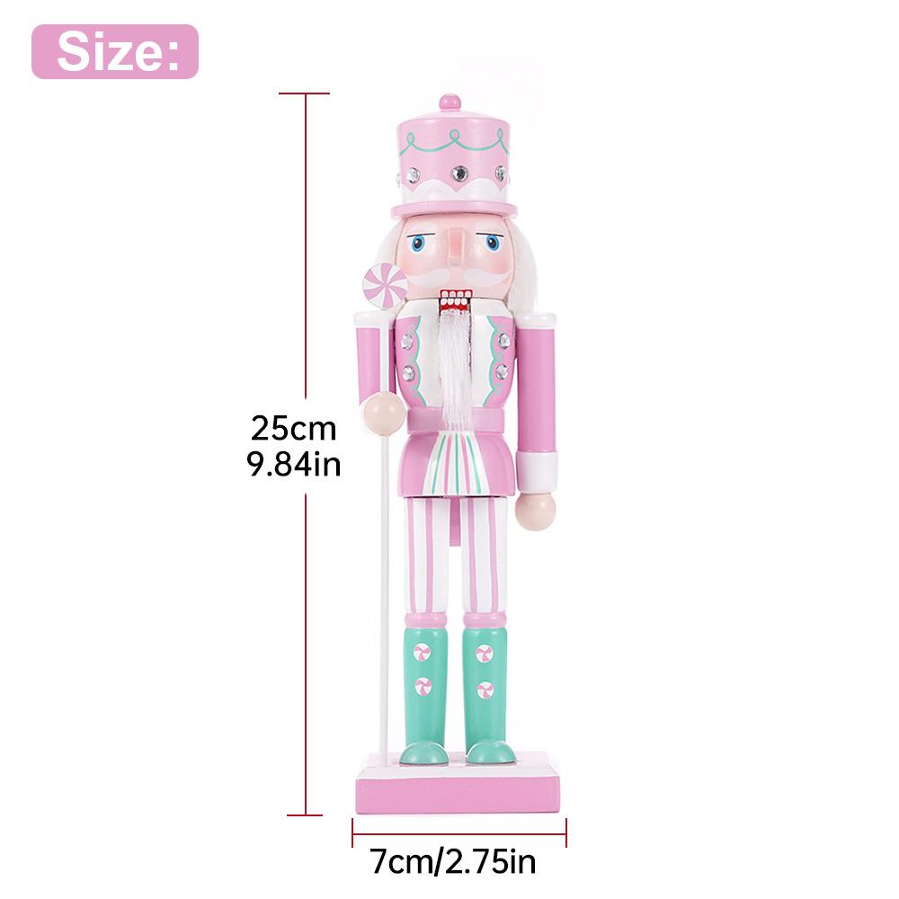 25cm Makronen Nussknacker Süßigkeiten Soldat Holz Niedliche Statue Handgefertigt Bunt Bemalt Niedliche Puppe Heim-/Büro-Weihnachtsdeko Weihnachtsgeschenk