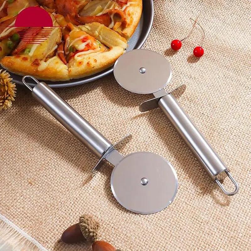 Stainless Steel Pizza Wheel Cutter Ideal Pizza Wheel Scissors Pizza Pie Waffle Dough Biscuit Kitchen Accessories Gadgets