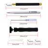 Glass Cutter Tool Set 2mm-20mm Pencil Style Oil Feed Tip with Oil Dropper Screwdriver Blades for Cutter Mirror Ceramics