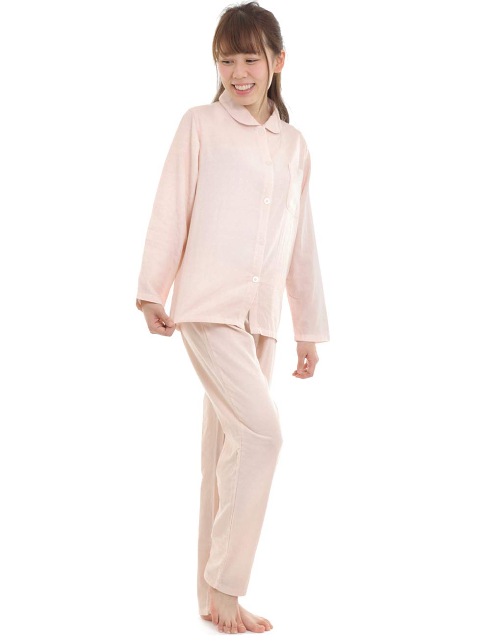 

Gifts of Brilliance Gauze Pajamas with Dot Pattern Women s [Gift Set] (L, Pink) PJ_2675