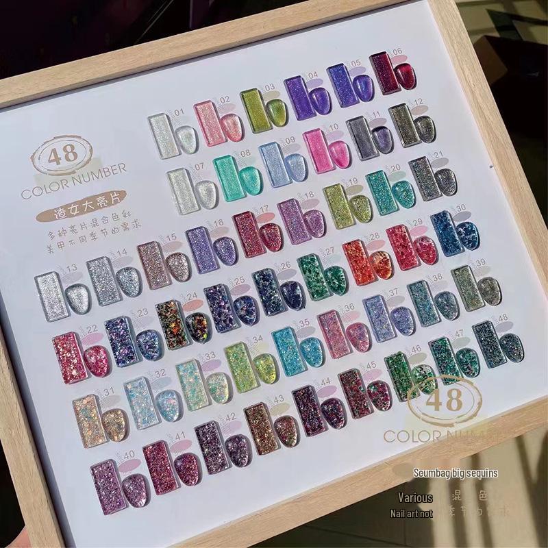 

Большой набор гель-лаков для ногтей с блестками и градиентом - Стойкий УФ-гель с популярными цветами