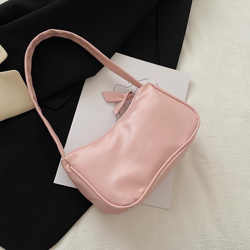 Women Underarm Shoulder Bag Fashion Solid Color Simple Leisure Handbag New Trend Cute PU Leather Little Square Pack Female