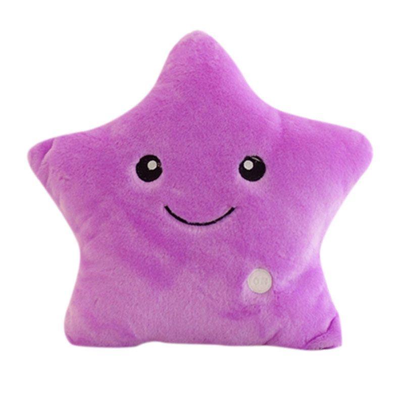 Luminous Glowing Led Colorful Stars Cushion Plush Toy Pillow For Kids' Rooms