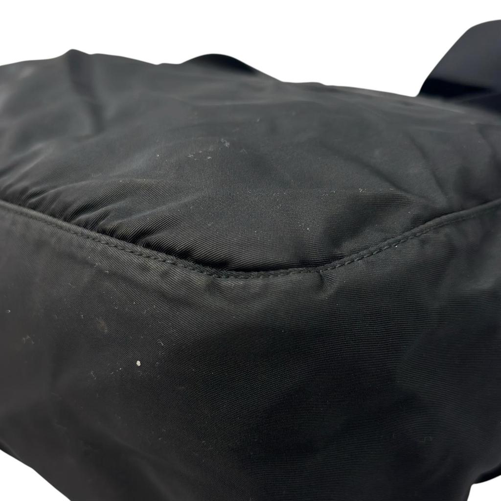 PRADA Triangle logo Shoulder Bag black unisex used