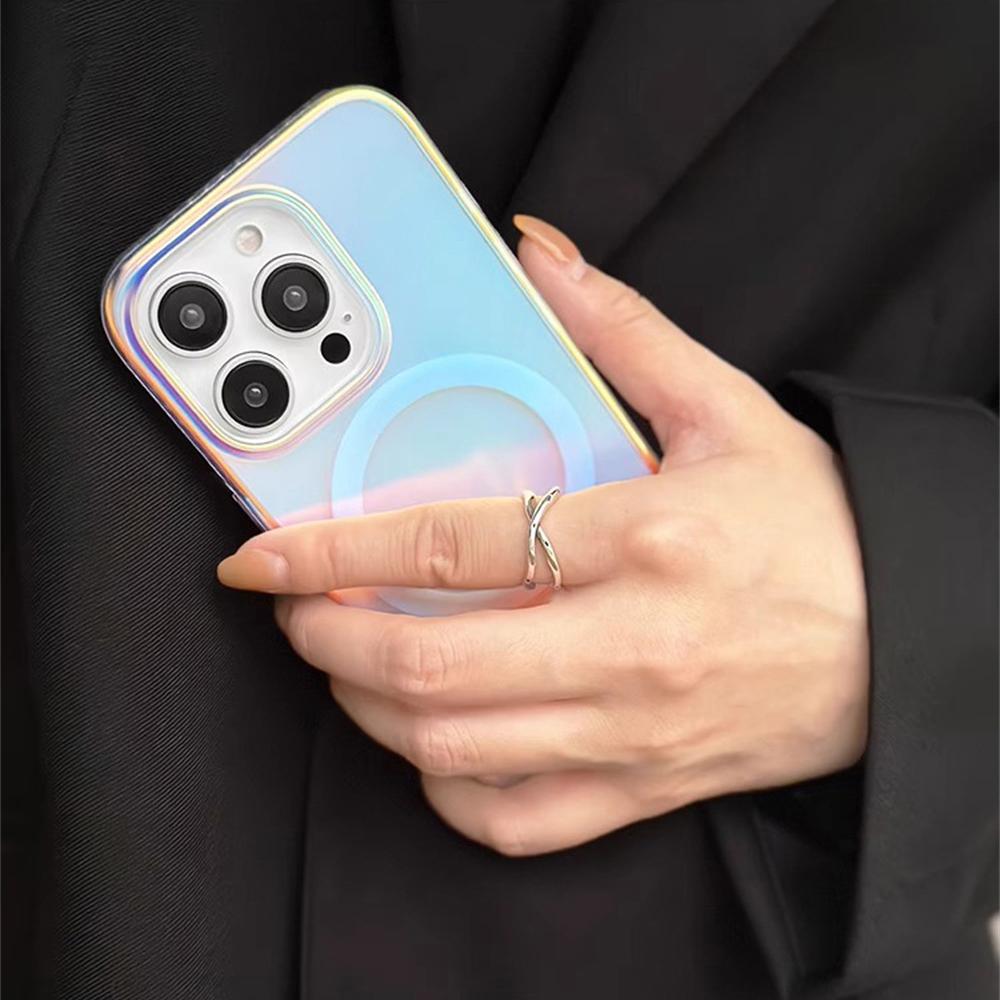 Luxus Matt Laser Gradient Magnetisch Für Magsafe Hülle Für iPhone 17 16 15 14 13 12 Pro Max Aurora Stoßfest Schutzhülle