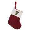Mini Initial Christmas Stocking Embroidered Letter Knitted Christmas Stockings Festival Hanging Ornament for